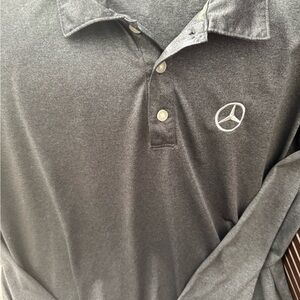 Mercedes-Benz Gray Long Sleeve Polo Shirt